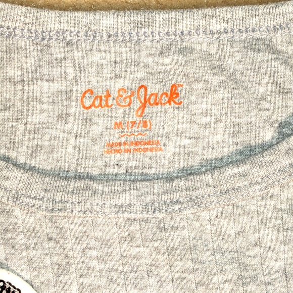 Girls Cat & Jack gray short sleeve dress W/sequin puppy| size 7-8 - Picture 4 of 7